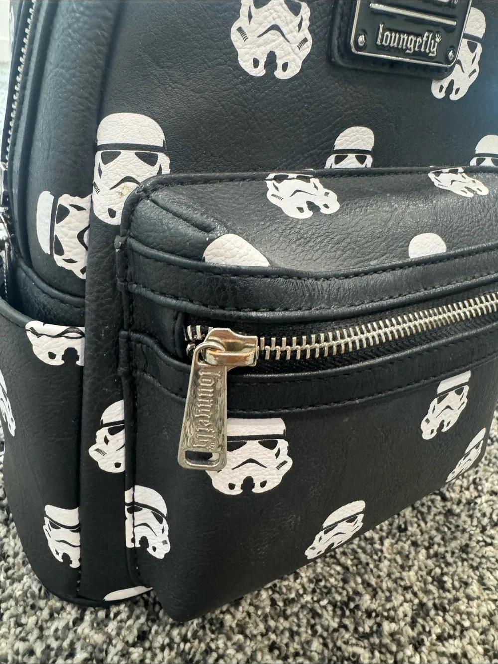 Loungefly Black Star Wars Stormtrooper Mini Backpack All Over Print